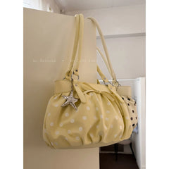 Cyflymder   Fashion Tote Arge Capacity Single Shoulder Underarm Cloud Bags Sweet Handheld Polka Dot Bag for Women New