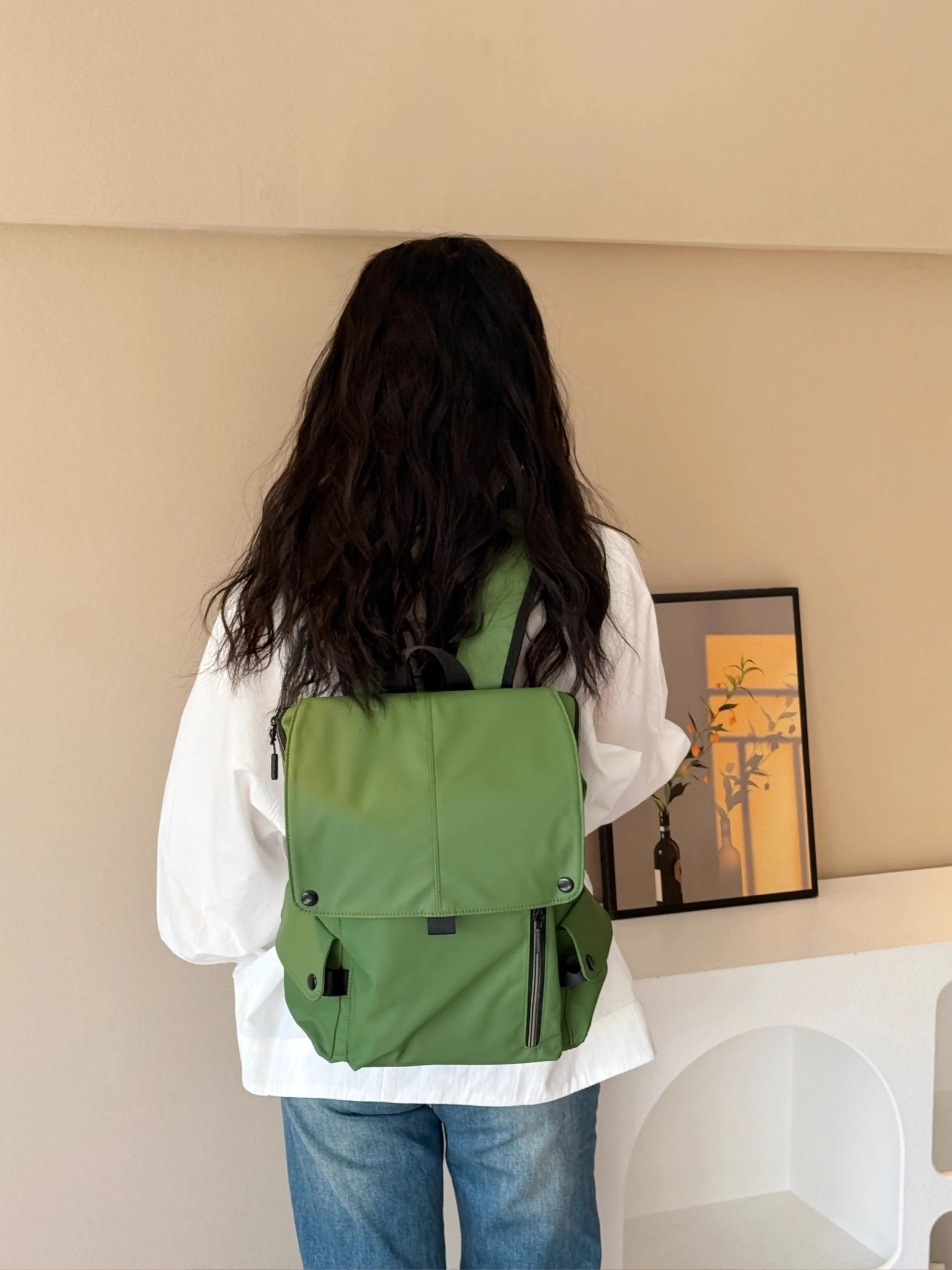 Cyflymder  Korean Y2k Aesthetic Simple Backpack Casual All Match Fashion Schoolbags Vintage Preppy Trendy Chic Backpacks for Women Students
