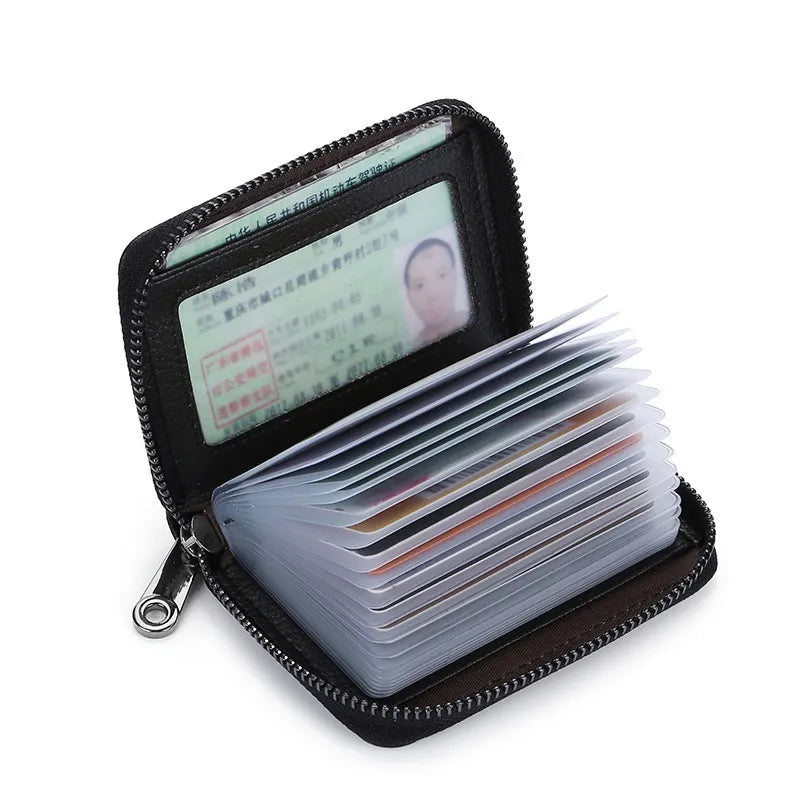 Cyflymder 20 Detents Cards Holders PU Business Bank Credit Bus ID Card Holder Cover Coin Pouch Anti Demagnetization Wallets Bag Organizer