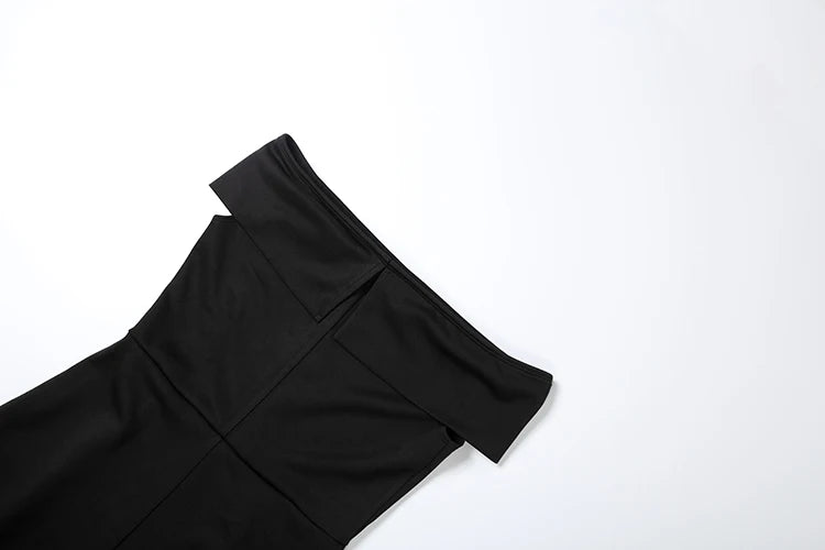 Cyflymder  Classic Sexy Slash Neck Dress Women Elegant Solid Simple Office Birthday Evening Cocktail Party Stretchy Maxi Bodycon