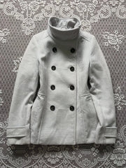 Cyflymder  Y2K Fashion Female High Neck Double Breasted Coat Slim Fit Short Winter Warm Casual Outerwear Simple Fashion Personality Surcoat
