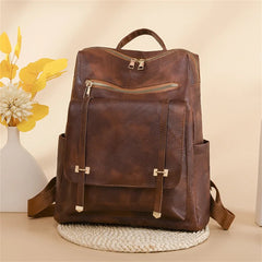Cyflymder  Vintage Women's Bag Large Capacity Leather Daily Commute Travel Women's Backpack Shopping Fashion Designer School Bags Travel