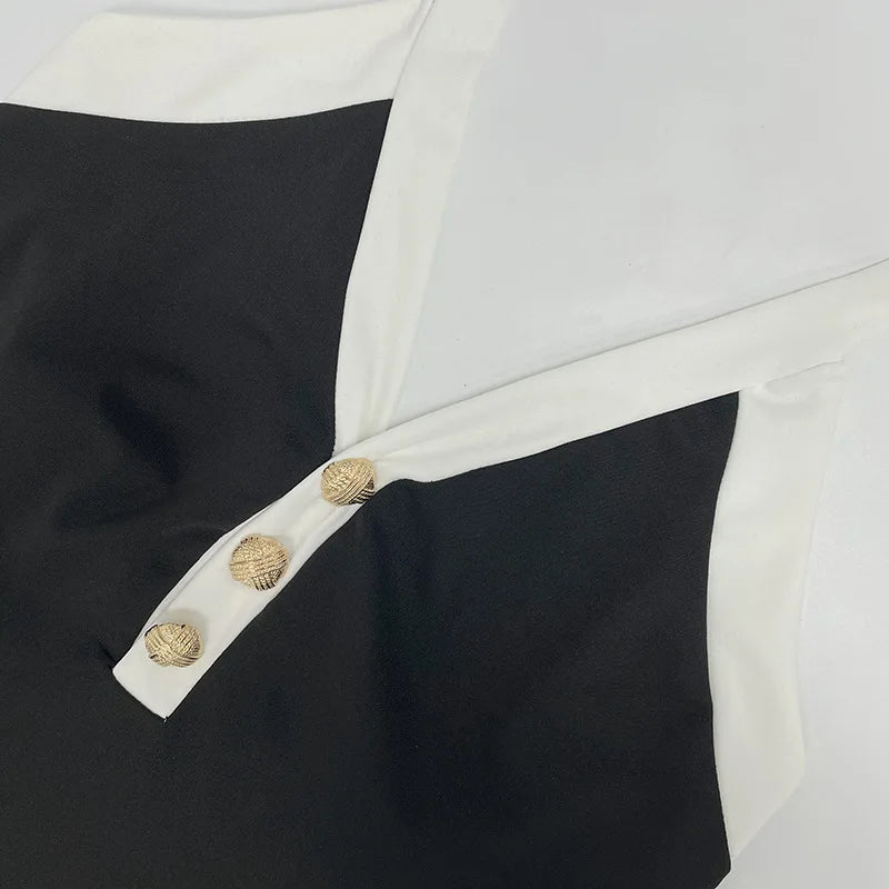 Cyflymder  New Women's Faion Bla White Color Blo Sexy V-ne Hanging Ne Bal Ultra-ort One-piece Pants High Waist Polo
