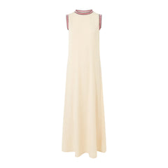 Cyflymder  Loose Straight Summer Dresses For Women Sleeveless Round Neck Solid Patchwork Maxi Long Dress Plus Size Dresses For Curvy Women