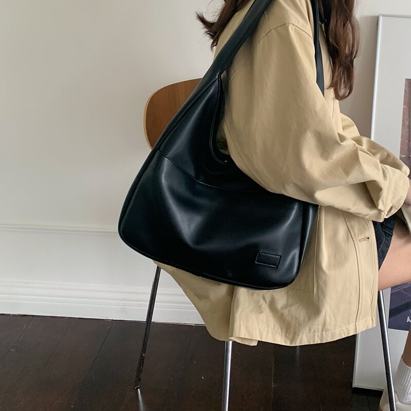 Cyflymder Vintage Bag for Ladies Luxury Handbag Design Women's Shoulder Bag Casual Soft Leather Student Female Underarm Bags Tote Purse