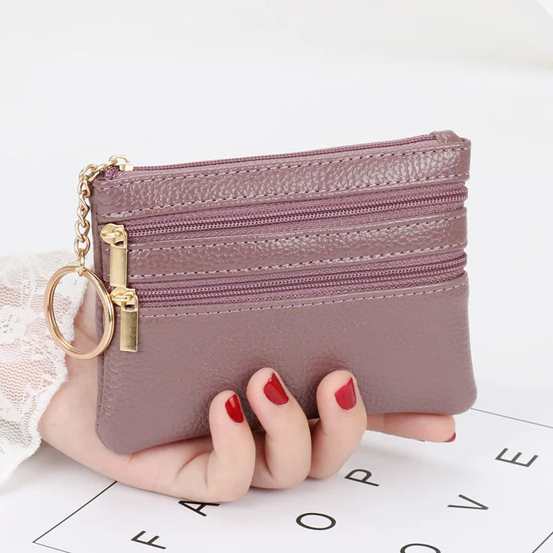 Cyflymder Fashion Women Wallet Clutch Three Zip Female Short Small Coin Purse New Brand Design Soft Mini Card Holder Wallet Money Bag