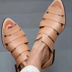 Cyflymder   Women's Sandals Casual Low Heel Cutout Peep-Toe T-Strap Sandals Shoes