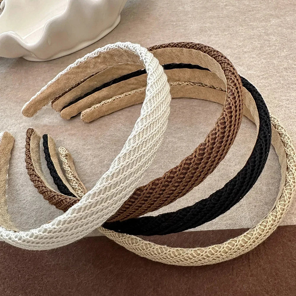 Cyflymder Retro Black White Bezel Hairbands Headbands for Women Girls Vintage Hoop for Party Bride Wedding Hair Bands Accessories