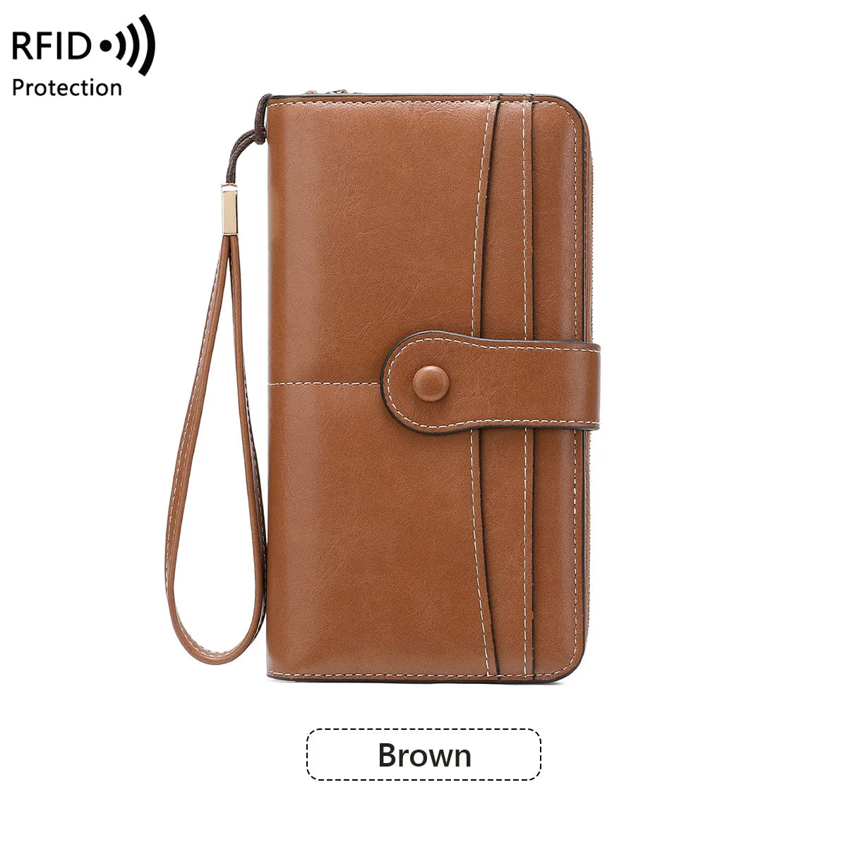 Cyflymder  Women's Wallet RFID Blocking Credit Card Holder Large Capacity Wristlet Leather Wallets Purse