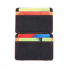 Cyflymder 1PC Ultra Thin PU Leather Women Men Magic Wallets Short Business Credit Card Holder Clutch Bag Case Pouch Mini Small Coin Purses