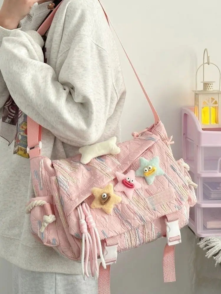 Cyflymder  Stylish Backpack Large Capacity Crossbody Bag for School Commuter, Soft Girl Casual Backpack or Shoulder Bag
