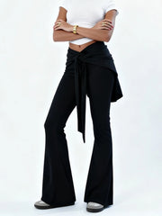 Cyflymder  Streetwear American Casual Slim All Match Solid Low Waist Slight Strech Bandage Pants