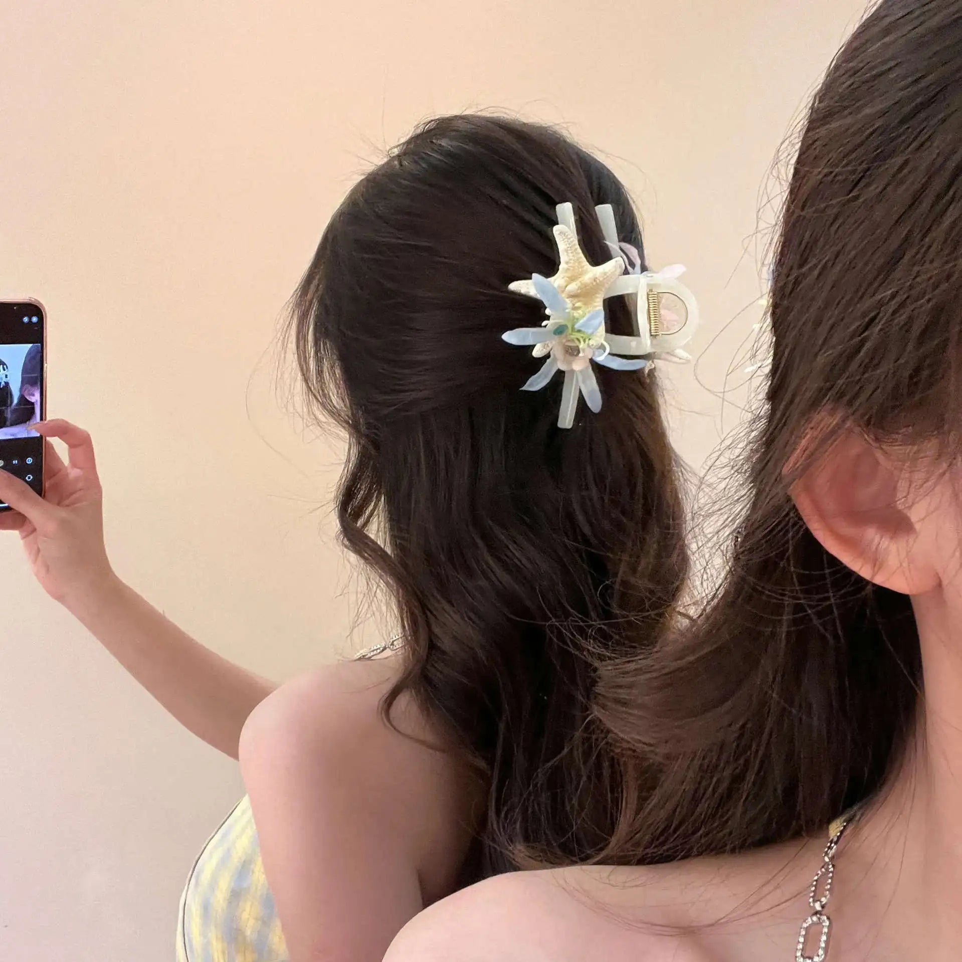 Cyflymder  New Ocean Starfish Series Hair Claw Flower Starfish Shell Hairpins Crab Hair Clips for Woman Vacation Beach Hair Accessories