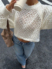 Cyflymder  Extremely simple autumn and winter collection sweater new fashion basic style backless hollow knitted pullover sweater