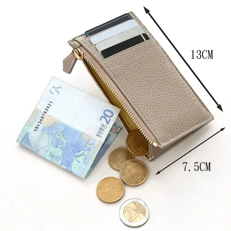 Cyflymder  Ultra-Thin Leather Coin Purse Short Size Simple Design New Women's Card Holder Wallet from Japan RuiTeng Brand Quality Assured
