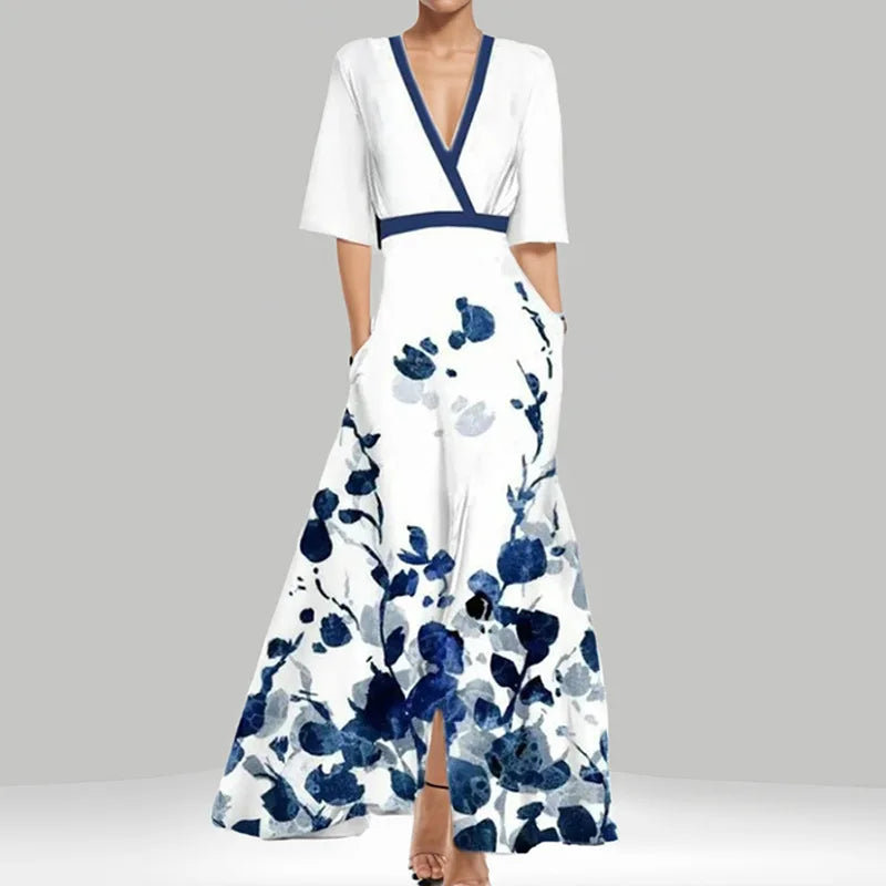 Cyflymder  Print Midi Dr for Women with Giant Hemline And Belt Loose Fit Sve Semi Casual Perfect Gift Ideal Cotail Dr...