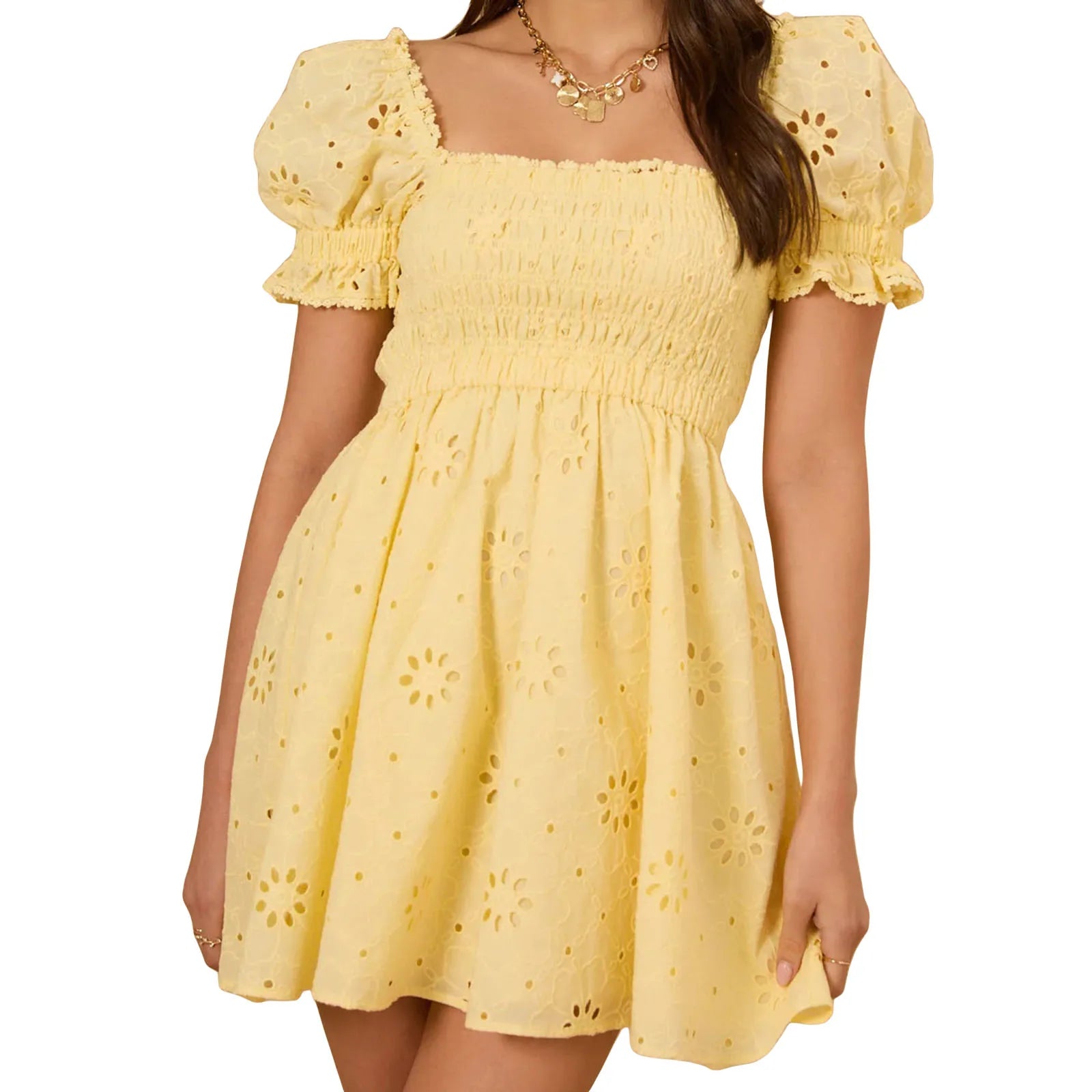 Cyflymder  Women s Ruffle Sleeve Floral Print V-Neck Wrap Dress with Tie Waist and Ruffle Hem Knee-Length A-Line Dress