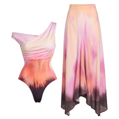Cyflymder   Striped 2Pcs Sexy Swimsuit Women Push Up Swimwear Off Shouder Bikini Bandeau Biquini Long Skirt Swim Suit Bathingsuit Beachwear
