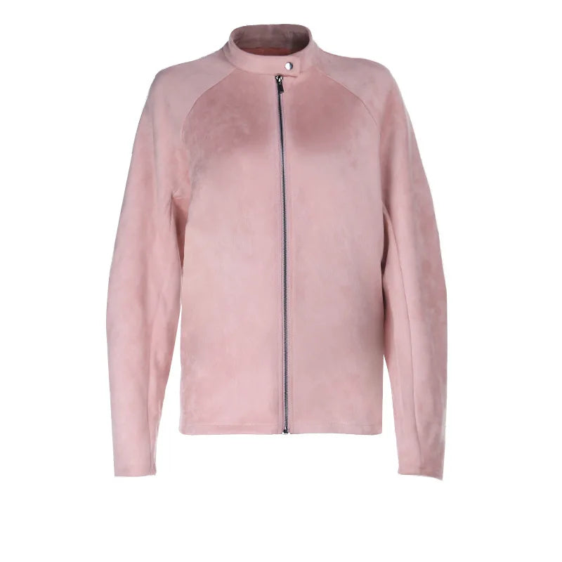 Cyflymder  Autumn and Winter New Style Casual Solid Color Versatile Velvet Long Sleeve Jacket for Women