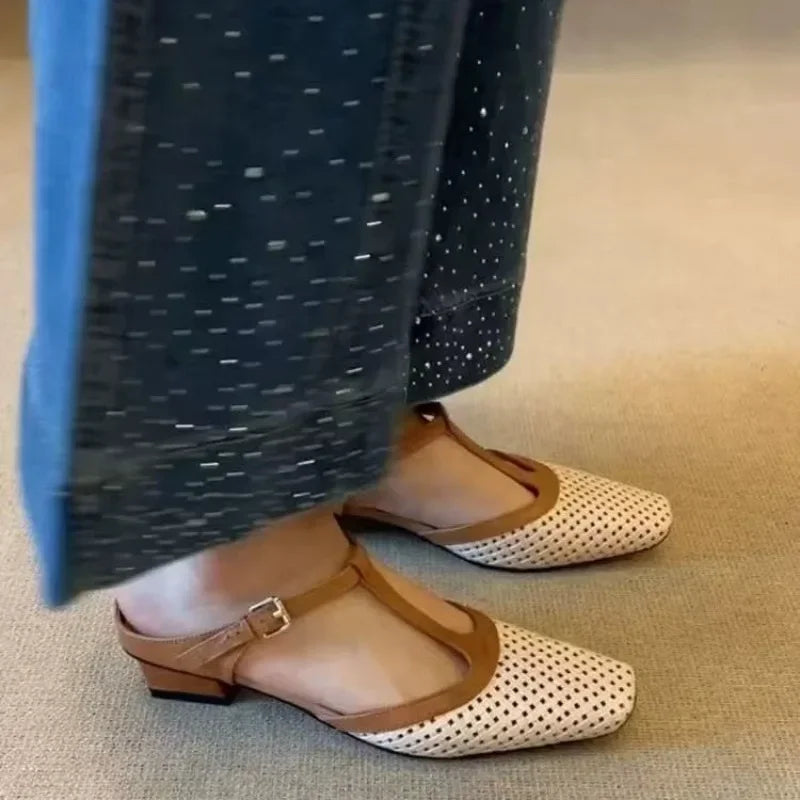 Cyflymder Fashionable slippers women's hollowed-out shallow slippers, 2025 summer casual best-selling low-heeled comfortable women's shoes