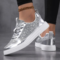 Cyflymder  Women's Patent Leather Shoes Woman Flat Sneaker Lace Up Designer Summer Ladies Comfortable Casual Footwear
