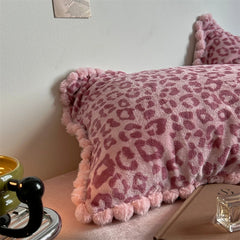 Cyflymder  Winter Thick Warm Luxury Leopard Print Velvet Queen Size Bedding Set Duvet Cover Flat/Fitted Bed Sheet Pillowcases 4Pcs