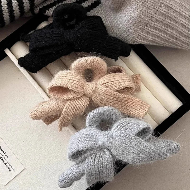 Cyflymder Autumn and Winter Plush Bow Grab Clip  Wool Claw Clip Accesorios Para El Cabello  Крабик Для Волос  Hair Accessories for Women