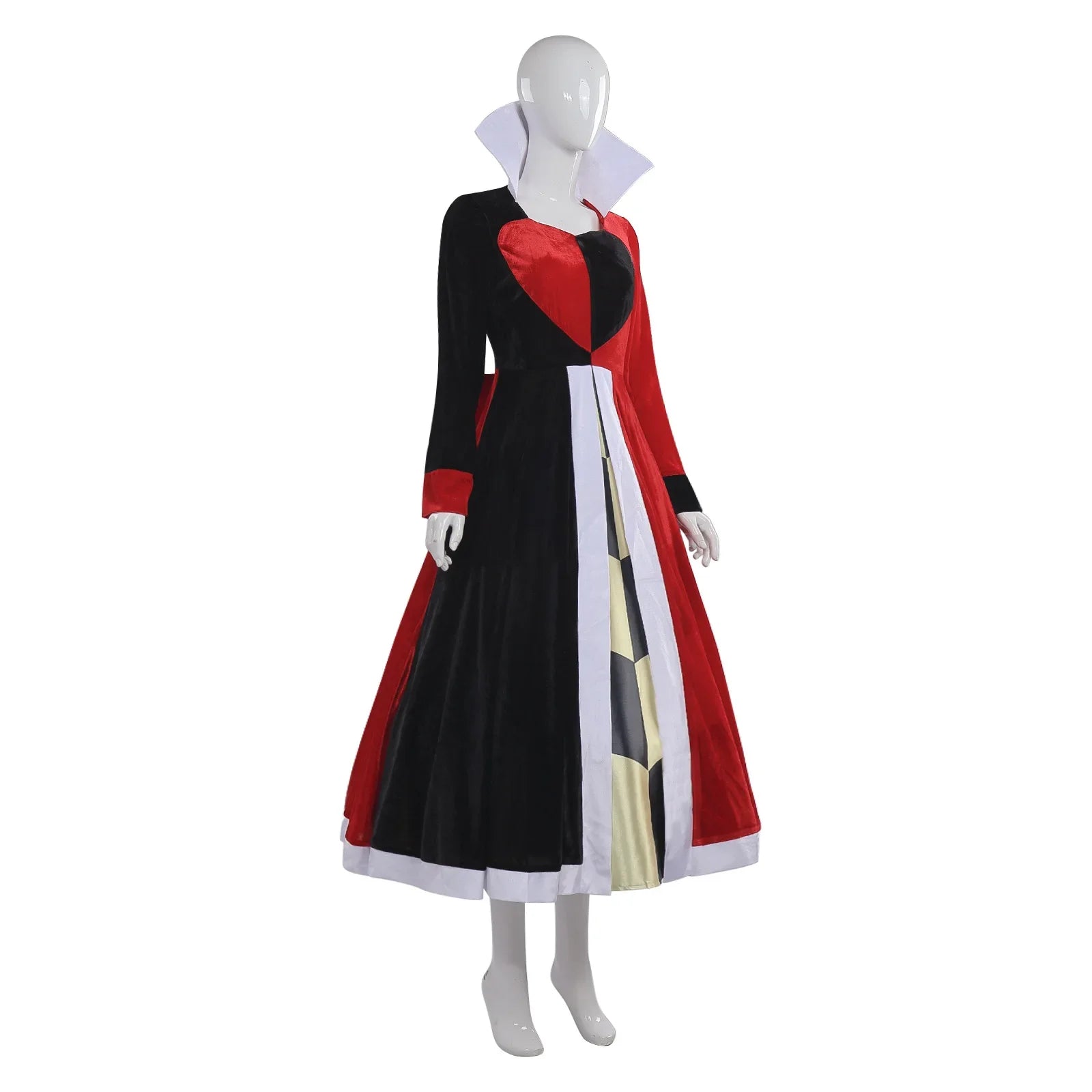Cyflymder  Halloween Queen of Hearts Costume Alice in Wonderland Dress Women Adult Sexy Poker Queen Cosplay Halloween Fancy Dress Plus Size