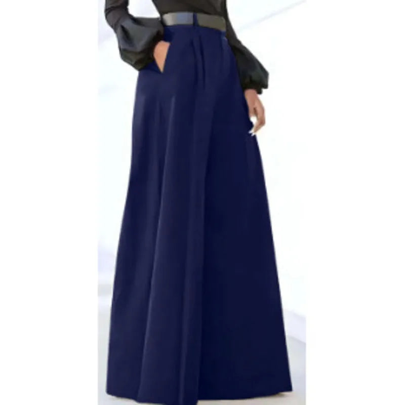 Cyflymder  New High Waist Wide Leg Flare Pants For Women Fashion Elegant Party Palazzo Trousers Trendy Comfortable Stretchy Casual Office