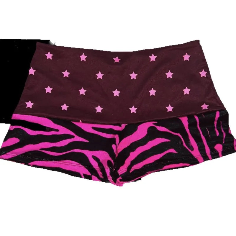 Cyflymder  Euramerican Y2k Spice Women Curled Low Waist Hot Shorts Fashion Star Print Subcultural Casual Short Pant Harajuku Punk Shorts