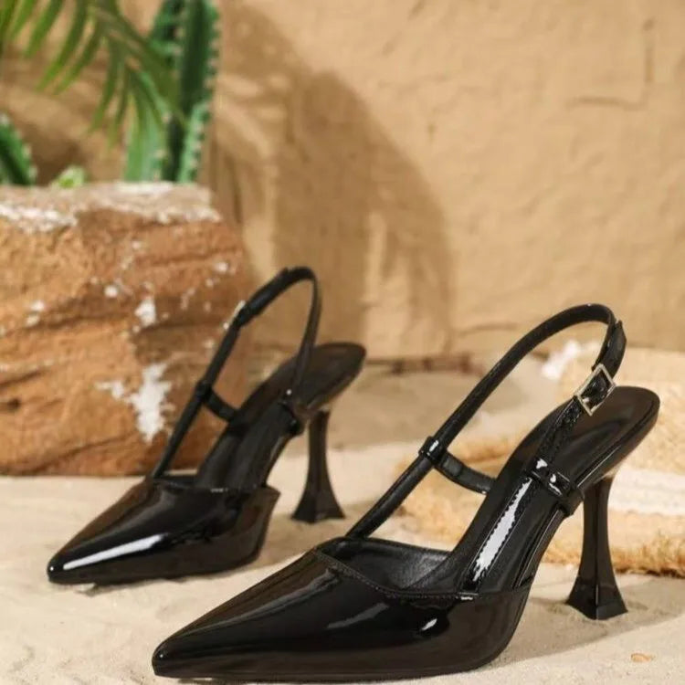 Cyflymder  Fashion Buckle Latch Open Toe Sandals Women Thin High Heels Ladies Grace Women Wedding Party Shoes 4367