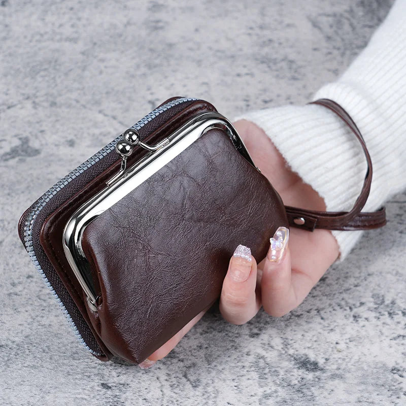 Cyflymder New Wallet Women Fashion Wrist Strap Short Coin Purse Large Capacity Coin Clip Bag Multi-card Card Bag Wallet