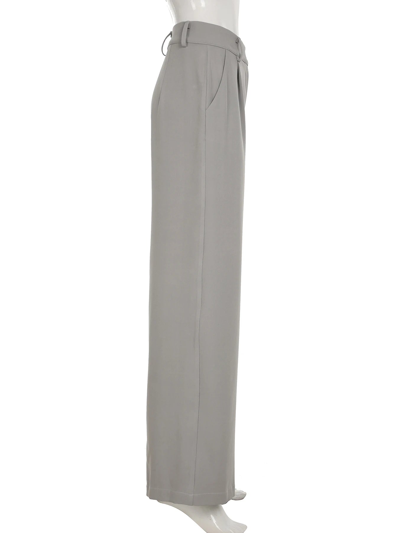 Cyflymder  Casual Solid Straight Suit Pants Basic High Waisted Wide Leg Pants Women Autumn Spring Fashion Streetwear Ladies