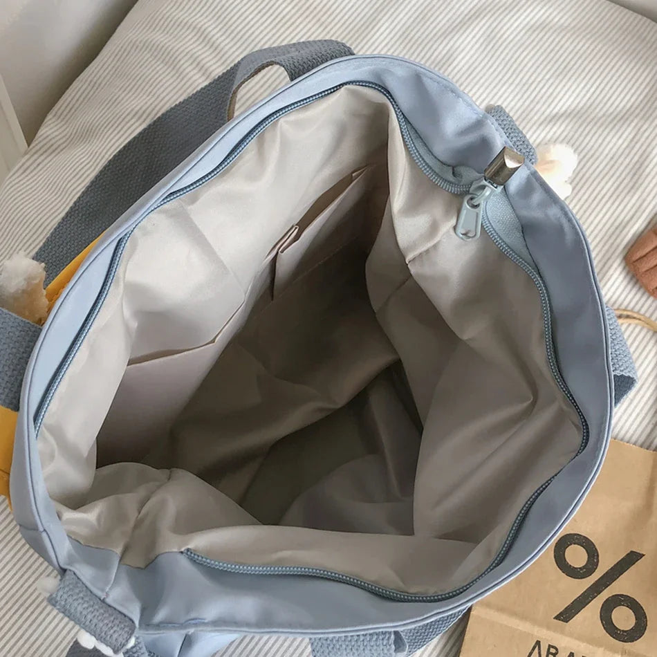 Cyflymder  Large Capacity Tote Bags Trendy Nylon Patchwork Shoulder School Book Bag for Teenage Girls Fashion Student Handbag Crossbody Sac
