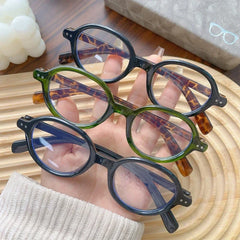 Cyflymder  Girls Y2K Red Green Frame Glass Retro Oval Glasses Eyewear Decorative Computer Anti-blue Eyeglasses with Seaside Goggles