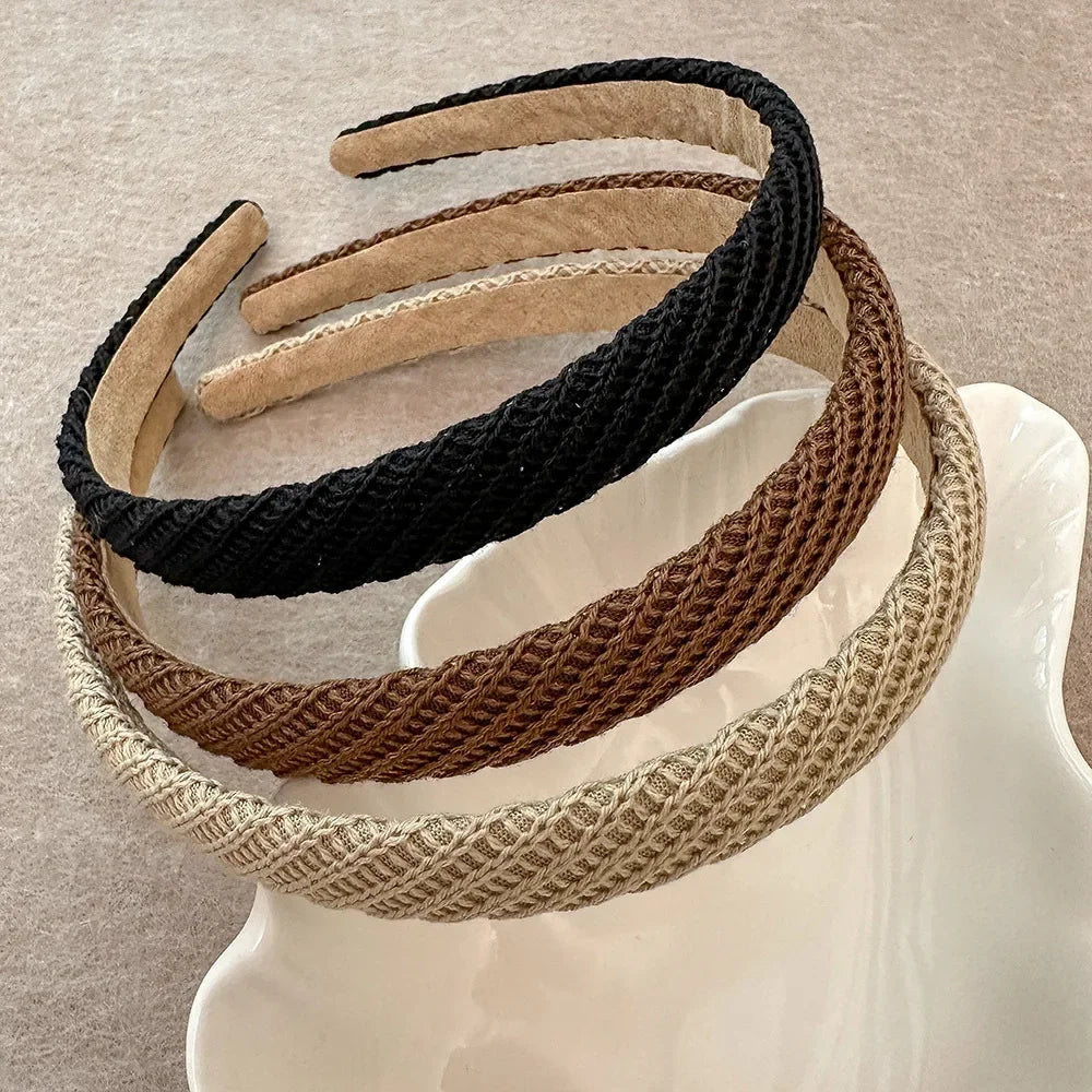 Cyflymder Retro Black White Bezel Hairbands Headbands for Women Girls Vintage Hoop for Party Bride Wedding Hair Bands Accessories