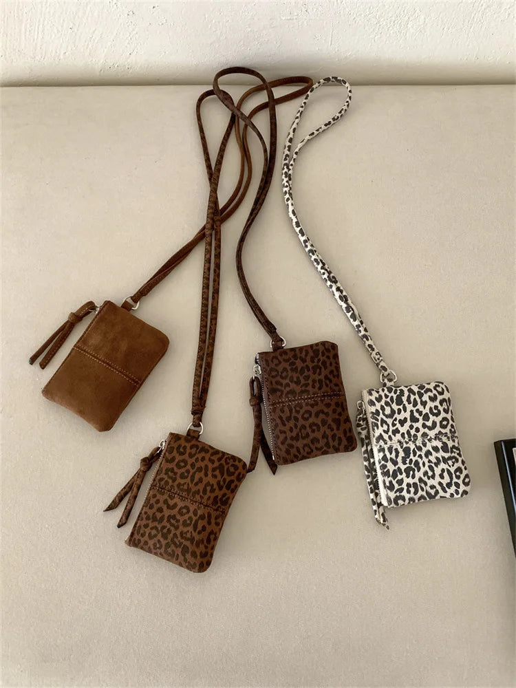 Cyflymder  Vintage Harajuku Mini Handbags Personality Fashion Leopard Neck Bags Y2k Aesthetic Ins Casual Purses Women Trendy Top-Handle Bag
