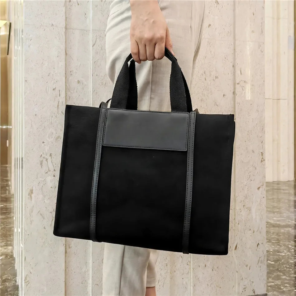 Cyflymder  Large Canvas Bag For Women Handbags Commuting big Tote Bag ladies Portable Business Briefcase female Shoulder Bags bolsas black