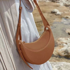 Cyflymder  Women's Bags Luxury Brand Leather Shoulder Bag with Retro Half Month Fashion Design Crossbody Small Bag Women's Accessories