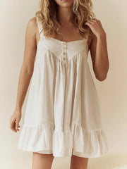 Cyflymder  Women Y2k Spaghetti Strap Mini Dress Sleeveless Square Neck Ruched Casual Trendy Smocked Backless Short Dress