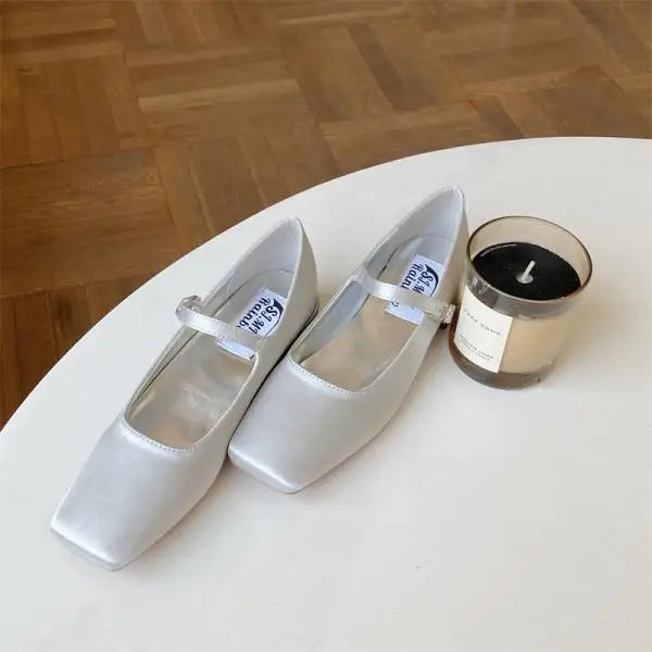 Cyflymder  Shoes Women's Heels Riband Casual Female Sneakers Modis Square Toe Oxfords Flats On Heels Low Comfortable 2025 Grandma Retro Lea