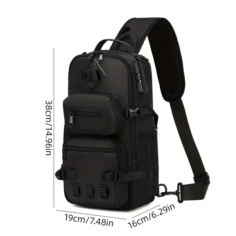 Cyflymder  Men's Tactical Chest Bag Multifunctional Sling Backpack Outdoor Hiking Climbing Trekking Rig Pouch Casual Messenger Fanny Pack