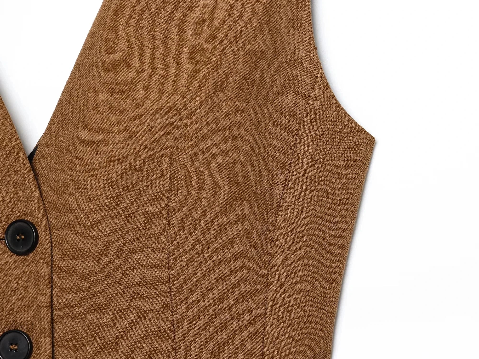 Cyflymder  Fashion Slim Vest For Women Summer 2025 New Brown Single Breasted V-neck Sleeveless Waistcoat Sleeveless Office Casual Solid Top