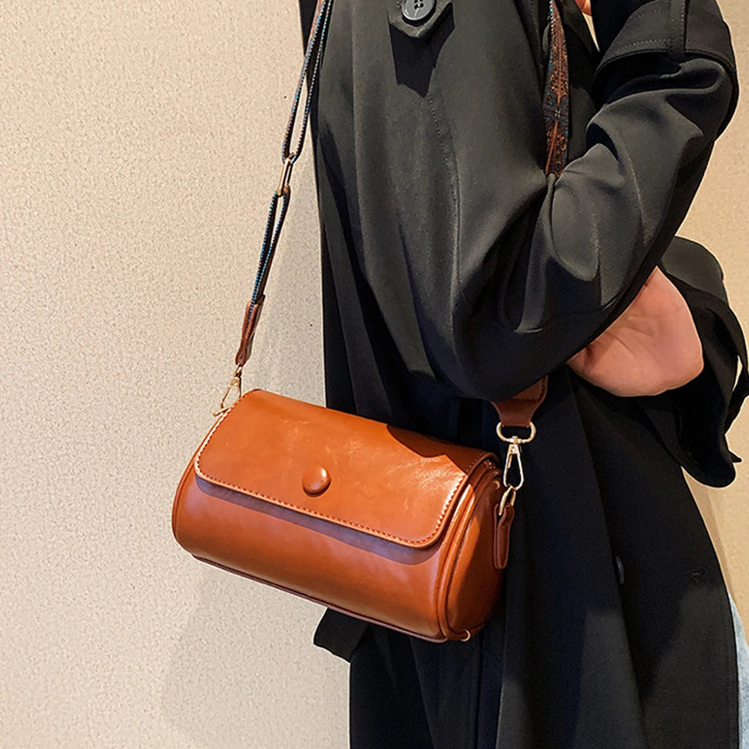 Cyflymder  floral shoulder strap cylindrical bag women's small pillow bag Bohemian style wide shoulder strap single shoulder crossbody