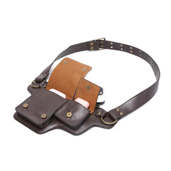 Cyflymder  Chest Bag Adjustable Strap Multiple Card Slots Magnetic Closure Waist Bag for Mens Small Belt Fanny Pack Motor Riding Bag