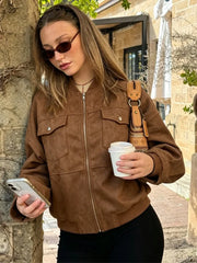 Cyflymder   Fashion Women's Jacket Full Sleeve Zipper Loose Solid Female Casual Jackets Summer Autumn Chic High Street New Lady Coat