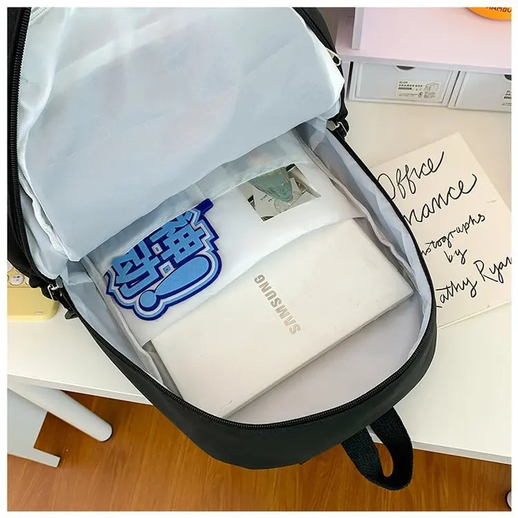 Cyflymder  Y2k Aesthetic Contrast Color Plaid Schoolbags Women Preppy Kawaii All Match Ita Bags Transparent High-capacity Student Backpacks