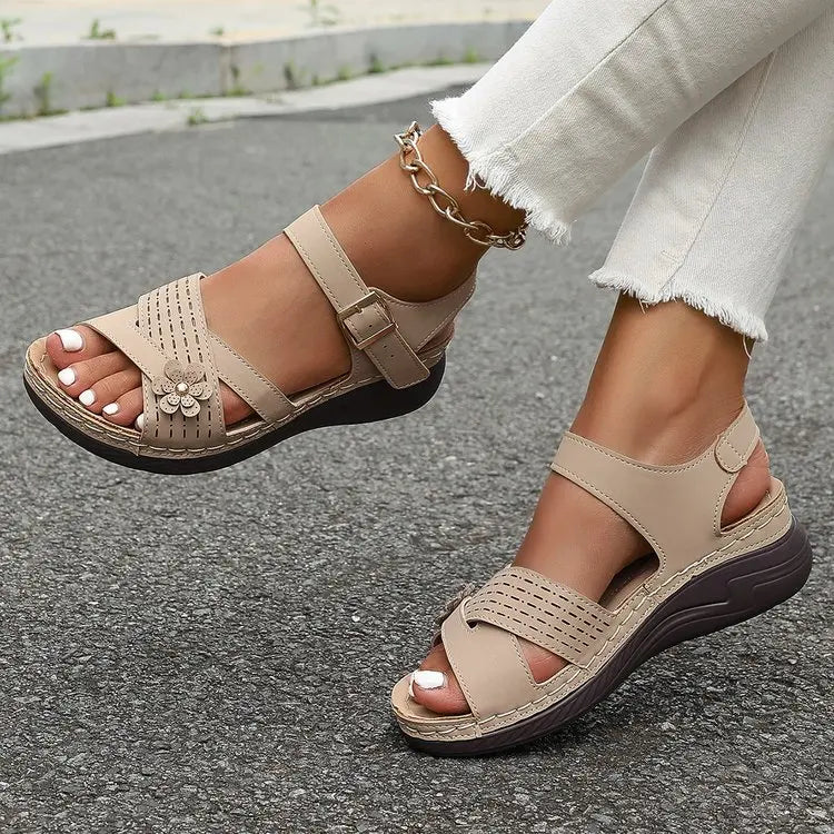 Cyflymder  Plus Size Women's Sandals Summer Fashion Platform Wedge Sandals Casual Comfortable Non Slip Beach Shoes Sandalias Mujer