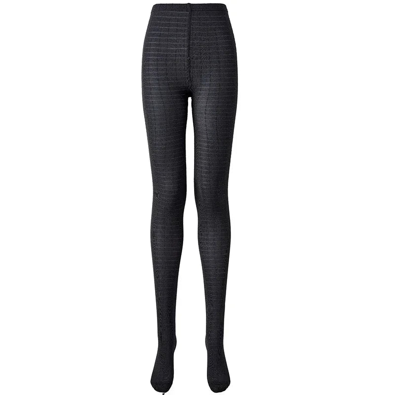 Cyflymder  Women's Windowpane Check Knit Tights Grid Pattern Semi Opaque Pantyhose Stretchy High Waist Elegant Legwear Fall Winter Daily