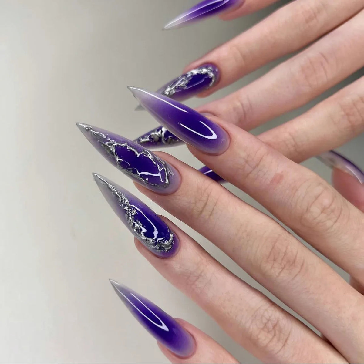 Cyflymder  24Pcs Wine Red Gradient French Press on Fake Nails Long Stiletto Detachable False Nails 3D Bow Pearl Heart Full Cover Nails Tips